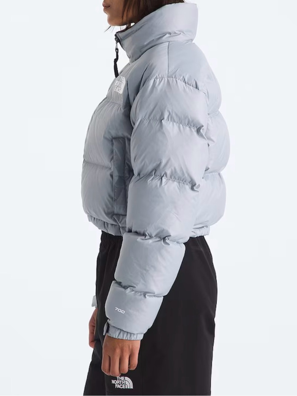 The North Face 700 Pale Blue Cropped Relaxed Fit Women’s Puffer Jacket SZ.XL NEW - Picture 15 of 16